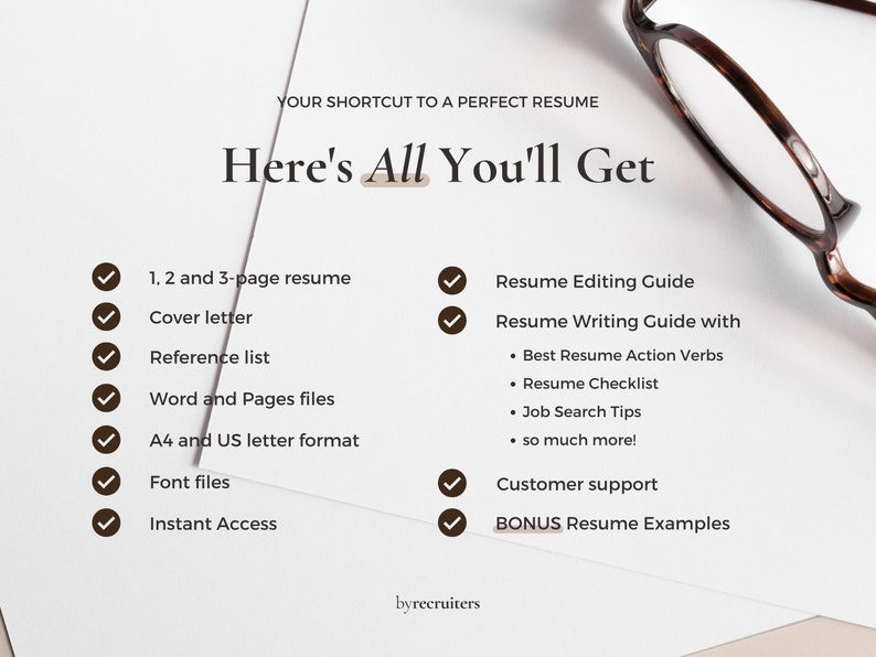 Professional Resume, ATS Resume Template and Cover Letter, Minimalist ATS Resume Template Word & Pages CV Template image 9