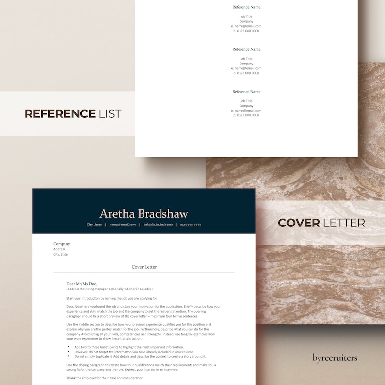 Ats Header Sample ATS Resume Template, Modern CV and Cover Letter for Word, Google Docs ...