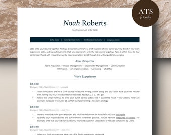 ATS Resume Template: Modern CV for Word, Google Docs, Pages, Professional CV and Cover Letter Template, Modern Resume Design