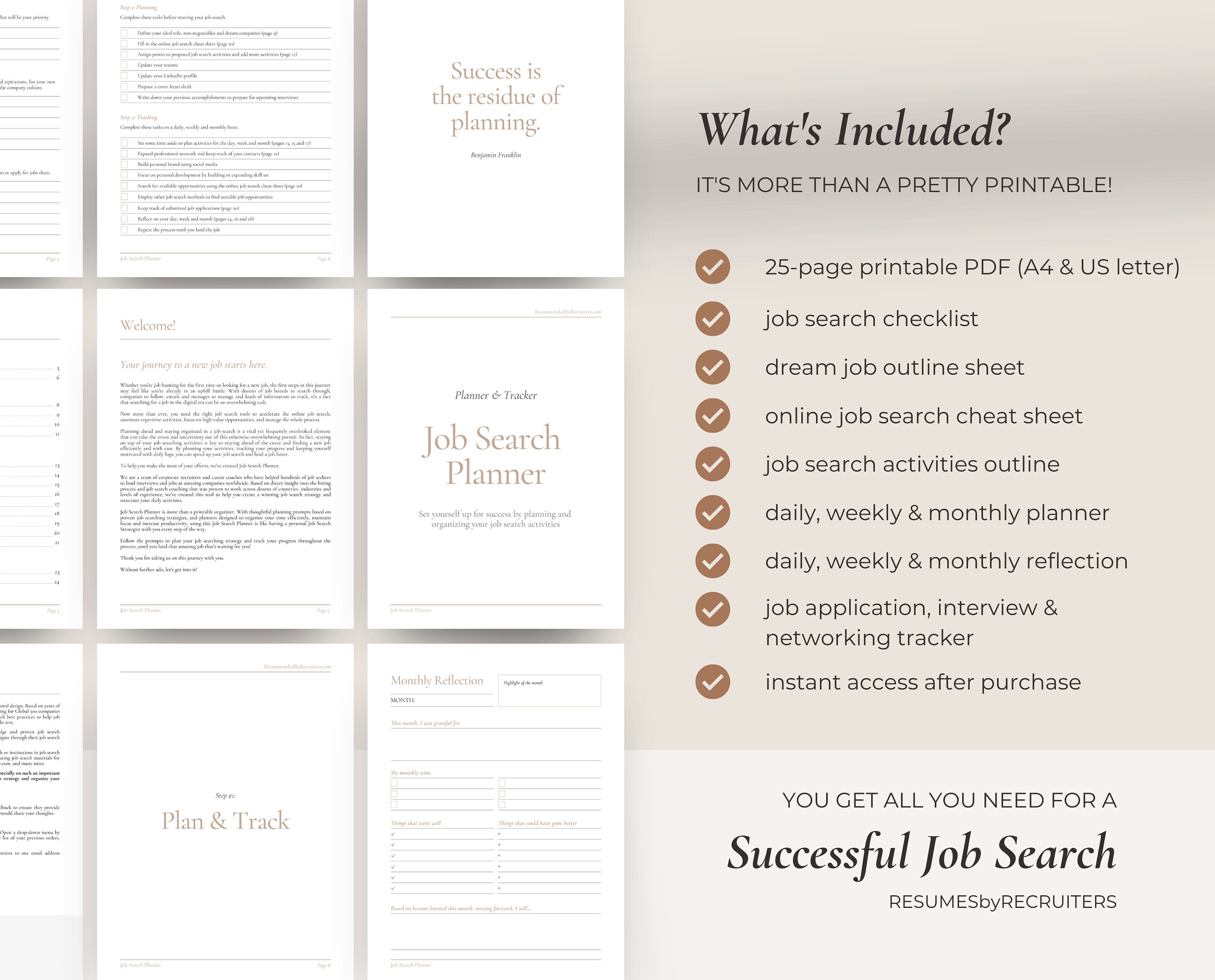 Job Search Planner and Tracker Job Application Tracker Etsy