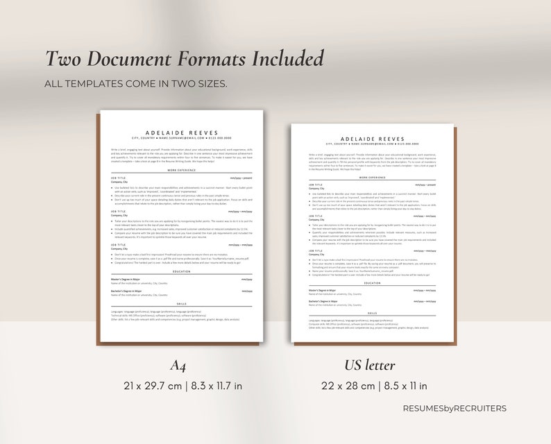 Executive Resume Template, ATS Resume Cover Letter Template, Minimalist Resume Template, Professional CV Template for Word and Pages image 5