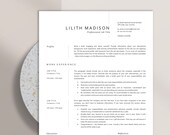 Sleek Resume Template for Word, Executive Resume Template, CV Template, Modern Resume Cover Letter Word, Instant Download CV, Elegant Resume