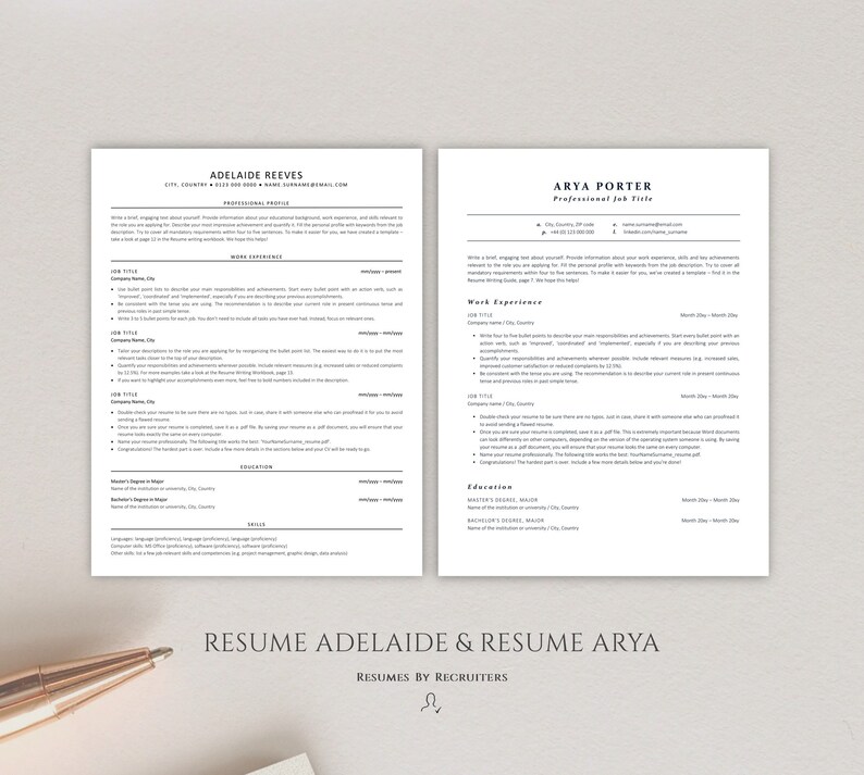 Executive ATS Resume Bundle, Download Ten ATS-optimized Resume Templates, Perfect CV Design for Experienced Professionals and Corporate Jobs image 2