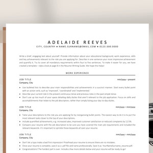 Executive Resume Template, ATS Resume Cover Letter Template, Minimalist Resume Template, Professional CV Template for Word and Pages image 1