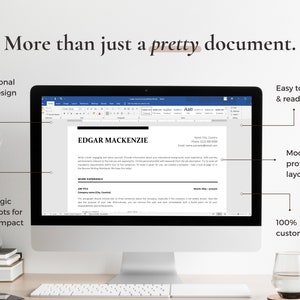 Modern ATS Resume Template, Instant Download CV Design Easy to Edit and Customizable Resume Template Word, Curriculum Vitae image 6