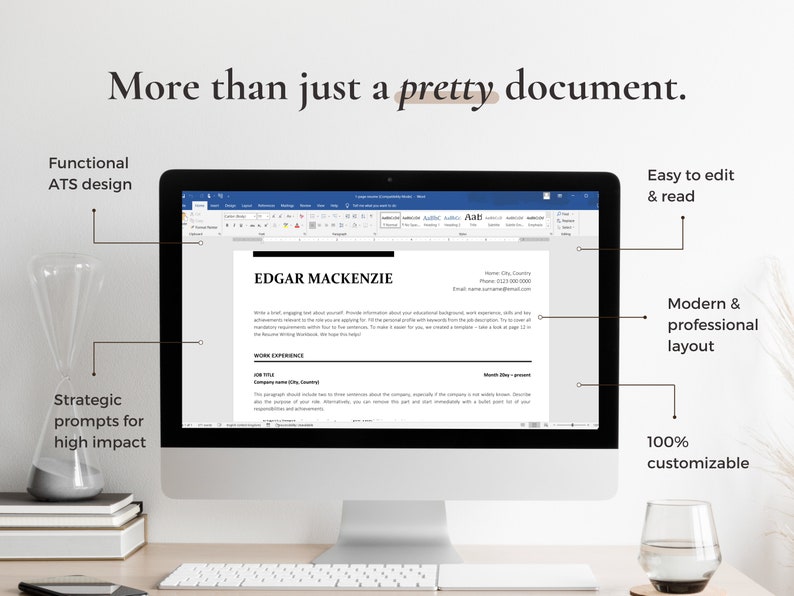 Modern ATS Resume Template, CV Design to Download, Professional Resume