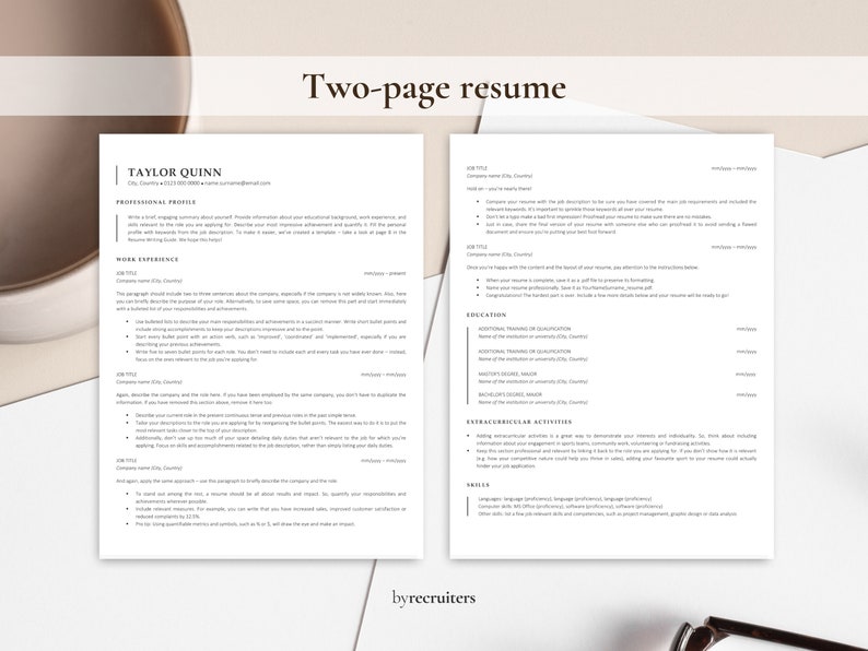 Professional Resume, ATS Resume Template and Cover Letter, Minimalist ATS Resume Template Word & Pages CV Template image 3