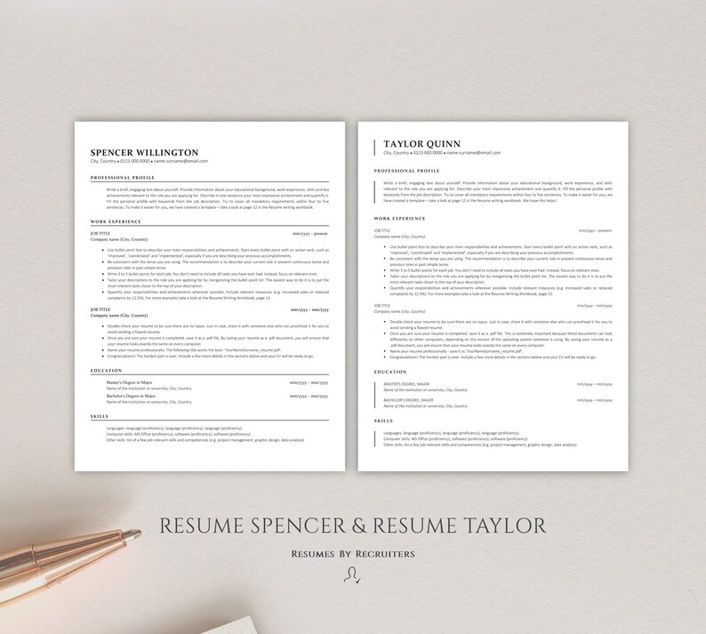 Executive ATS Resume Bundle, Download Ten ATS-optimized Resume Templates, Perfect CV Design for Experienced Professionals and Corporate Jobs image 6