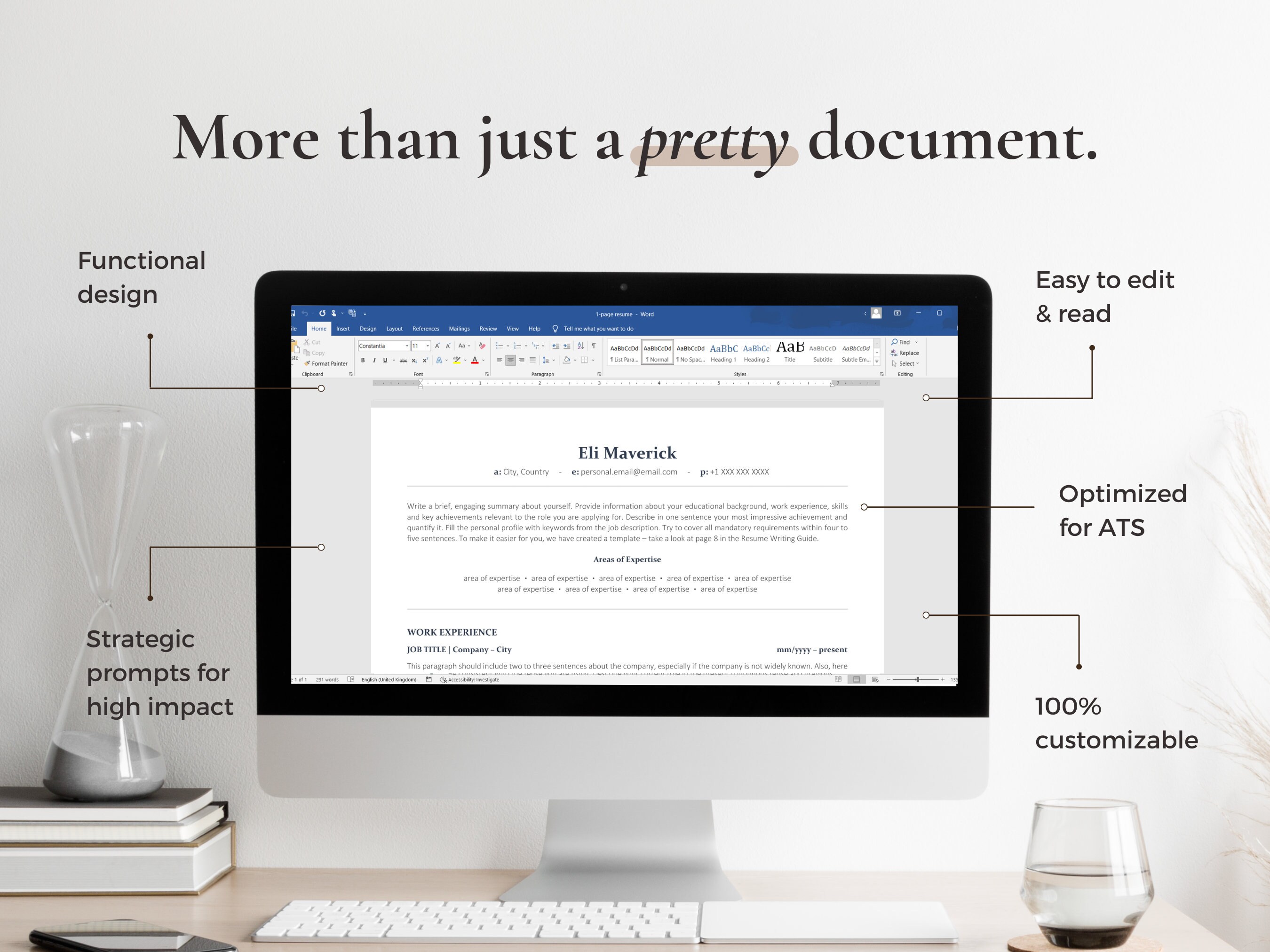 ATS Resume Template, Resume Template Google Docs, Word and Pages ...