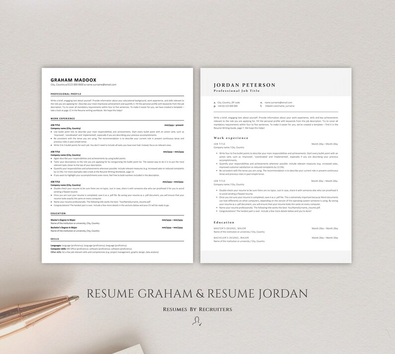 Executive ATS Resume Bundle, Download Ten ATS-optimized Resume Templates, Perfect CV Design for Experienced Professionals and Corporate Jobs image 4