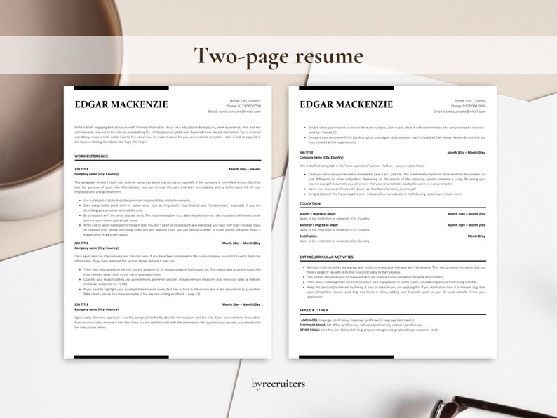 Modern ATS Resume Template, Instant Download CV Design Easy to Edit and Customizable Resume Template Word, Curriculum Vitae image 3