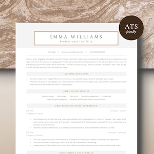 Modern ATS Resume Template, ATS Friendly Resume Template Word, Pages, CV, Cover Letter and Reference List Template, Modern 1-3 Page Resume,