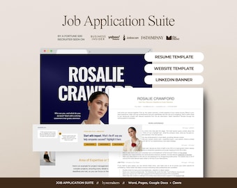 ATS-Friendly Resume Template, Canva Resume Website + LinkedIn Banner | All-in-One Job Application Toolkit, Ultimate Job Search Bundle 2026