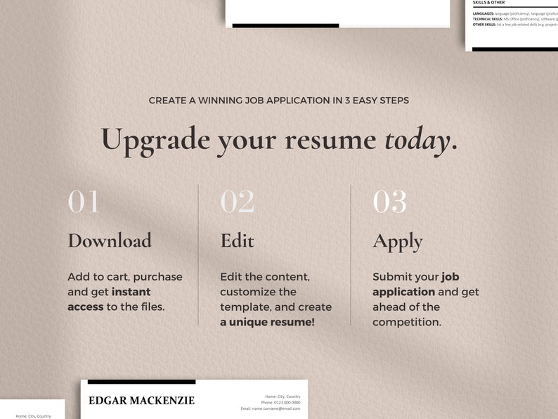 Modern ATS Resume Template Instant - Il 794xN.4933350687 C1j0 