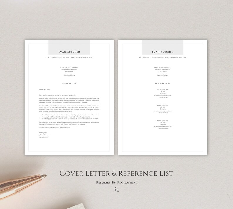 ATS friendly Resume Instant Download CV Template for Word ...