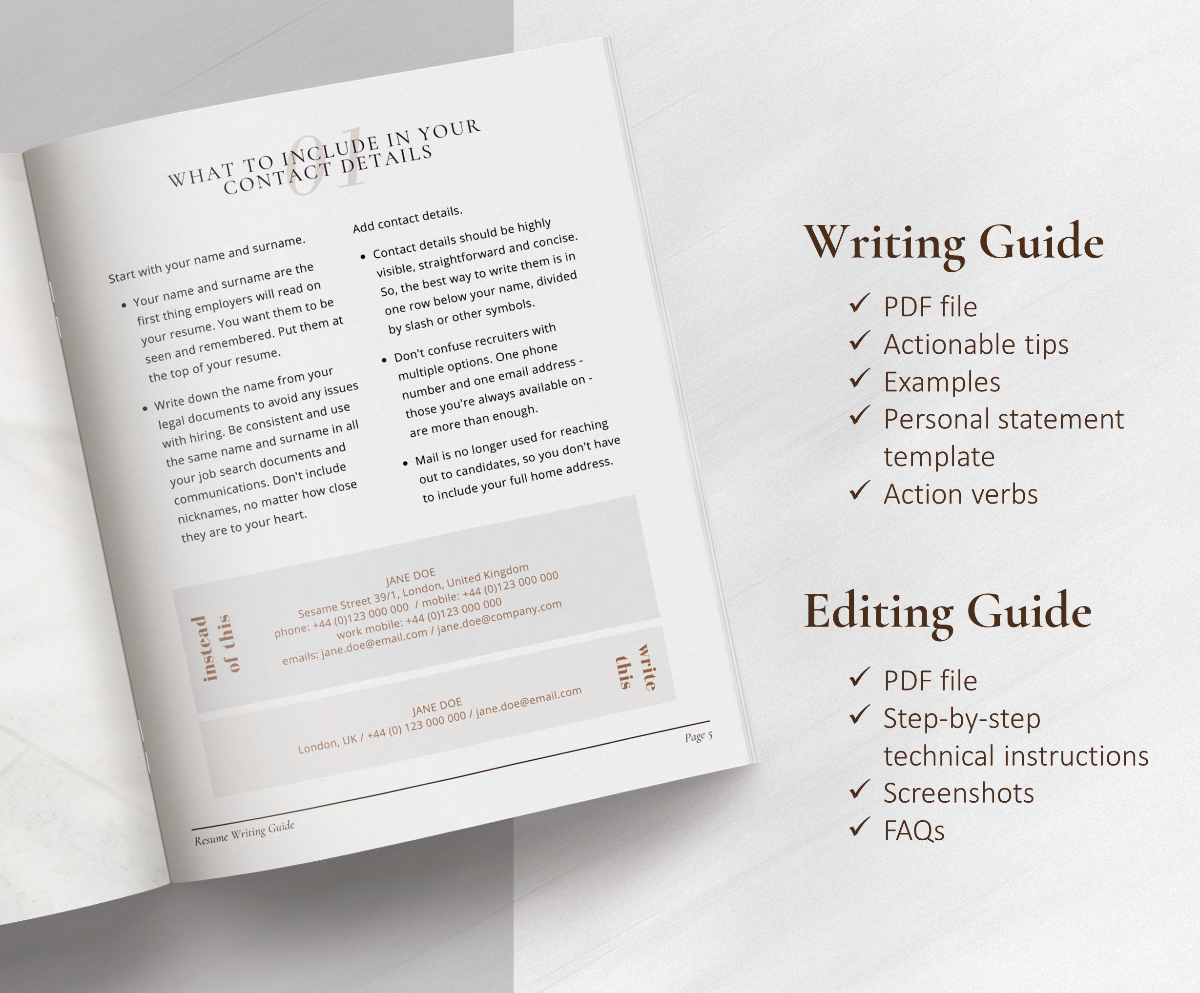Modern Resume Template for Word and Pages Professional CV - Etsy
