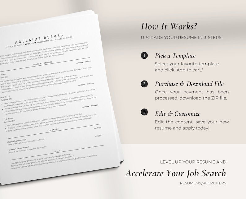 Executive Resume Template, ATS Resume Cover Letter Template, Minimalist Resume Template, Professional CV Template for Word and Pages image 8