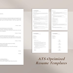 K&ouml;nnte beinhalten: Eine Sammlung von ATS-optimierten Lebenslaufvorlagen. Das Bild zeigt mehrere Lebenslaufbeispiele mit dem Namen "Taylor Quinn" oben. Die Lebensl&auml;ufe haben ein klares, minimalistisches Design mit schwarzem Text auf wei&szlig;em Hintergrund. Der Text "ATS-Optimized Resume Templates" steht unten.