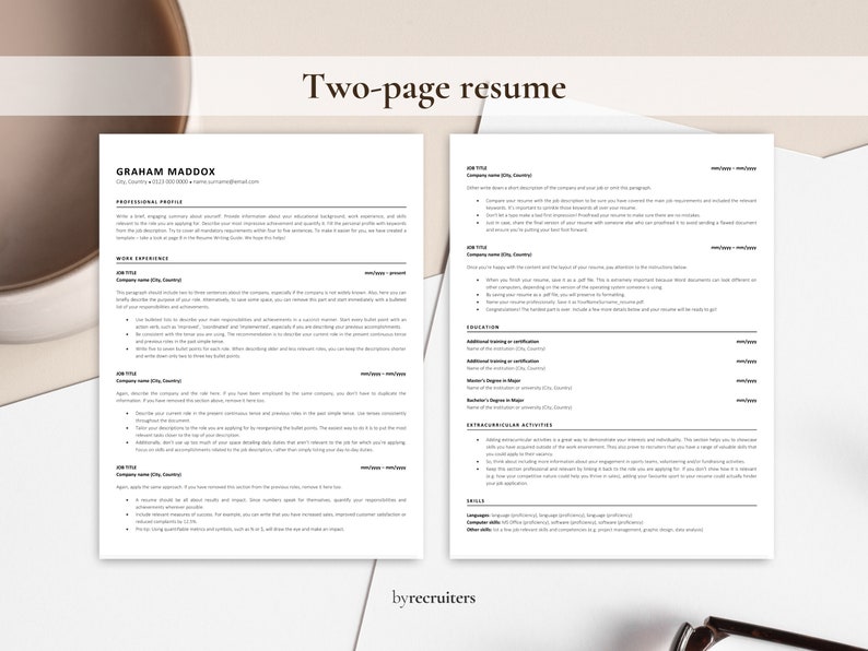 Google Docs Resume Template, ATS Resume, Google Docs, Word, Pages CV Template, Professional Google Docs Resume, 1-3 Page Ats-friendly CV image 3