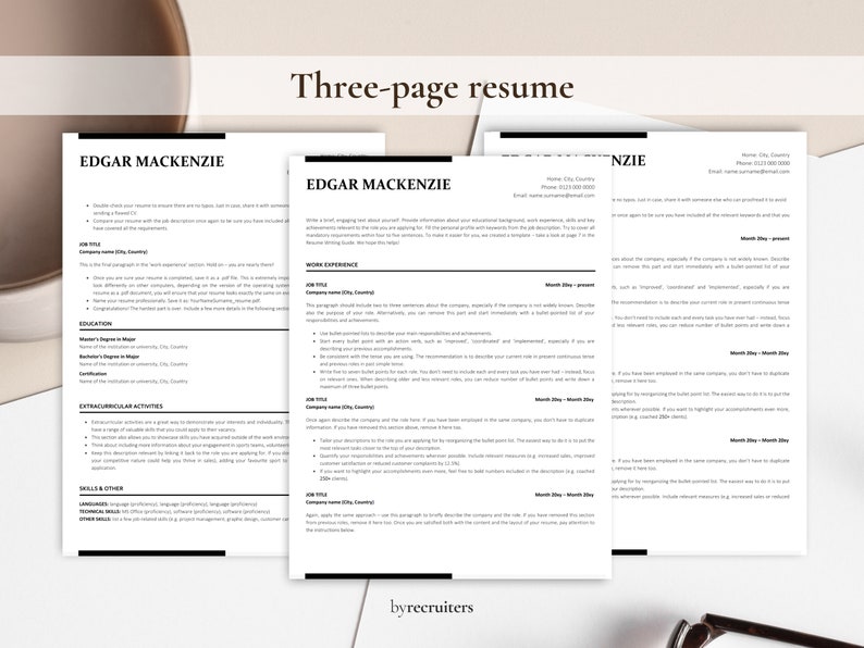 Modern ATS Resume Template, Instant Download CV Design Easy to Edit and Customizable Resume Template Word, Curriculum Vitae image 4