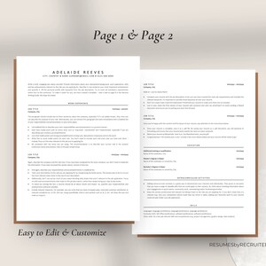 Executive Resume Template, ATS Resume Cover Letter Template, Minimalist Resume Template, Professional CV Template for Word and Pages image 3