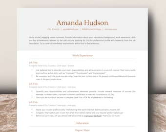 Plantilla de currículum ATS: Diseño profesional moderno (Word, Pages, Google Docs)