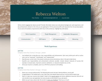 Modern Resume Template, CV Template, Word, Pages Resume, 1-3-page Resume, Resume Cover Letter Template, Professional Resume Design