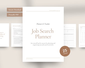 Job Search Planner and Tracker, Job Application Tracker, Interview Tracker +  Daily, Weekly & Monthly Planner (Printable and Google Docs)