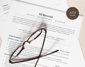 ATS Resume Template, Resume Template Google Docs, Word and Pages, Minimalist Resume, One Column Resume Template + Cover Letter
