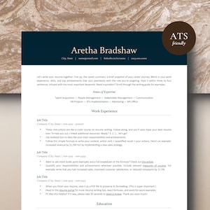 Plantilla de CV ATS de una columna para Google Docs, Word y Pages, plantilla de CV compatible con ATS, plantilla de carta de presentación de CV de una columna