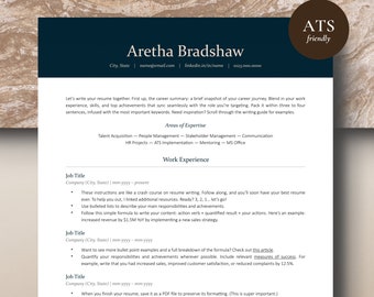 ATS Resume Template, Modern CV and Cover Letter for Word, Google Docs, Pages - Resume Design to Download Created by a Recruiter