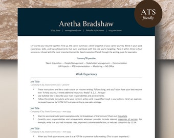 ATS Resume Template 2024, Modern Resume Google Docs, Word, Pages, ATS-Friendly Resume Template, CV Template, Google Docs Resume Cover Letter