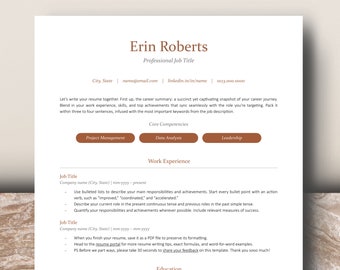 Modern Resume Template 2024, Professional Resume Template for Word and Pages, Clean CV Template, Executive Resume, CV Template, Modern CV