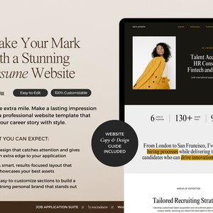 Canva resume website template to download. Modern template for creative industries.