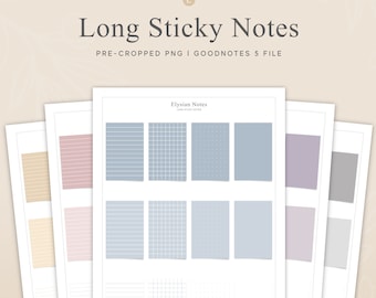 デジタルノートとプランナー用のデジタルロング付箋、付箋、ステッカーファイル、デジタルプランナー、iPad、Goodnotes、Notability、Noteshelf