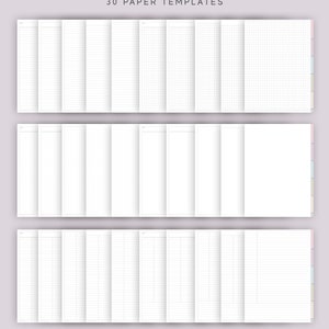 5 Tab Digital Notebook, Hyperlinked PDF, Lined, Grid, Dotted, Blank ...