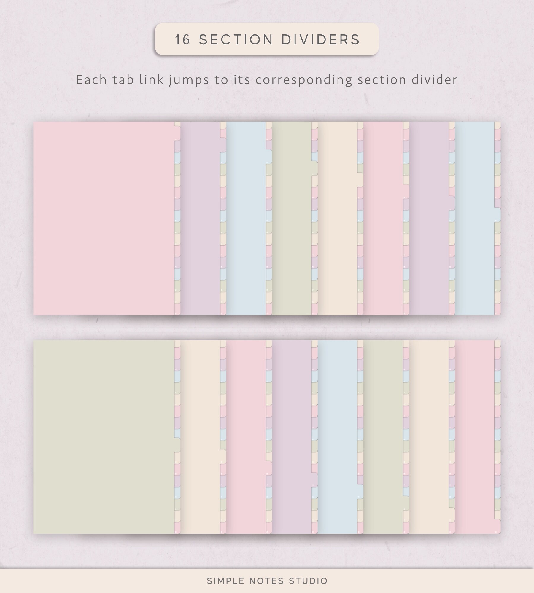 16 Tab Digital Notebook and Planner Goodnotes Notebook Etsy