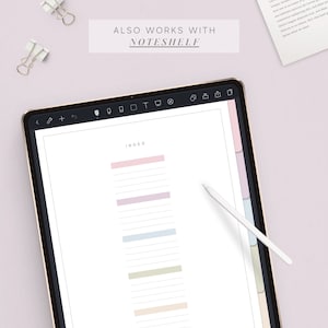 5 Tab Digital Notebook, Hyperlinked PDF, Lined, Grid, Dotted, Blank ...