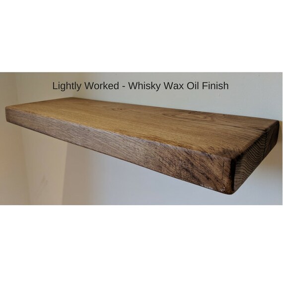 8 Inch Wide Solid Chunky Rustic Oak Shelves Floating Shelf Image 0