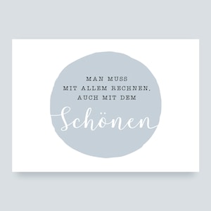mit Allem rechnen Postkarte