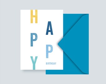 Happy Birthday Klappkarte mit Umschlag