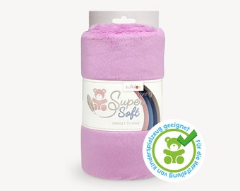 SuperSoft SNUGLY (5 mm Flor) – Tejido de felpa súper esponjoso / peluche de microfibra 100 x 75 cm, malva, compatible con juguetes