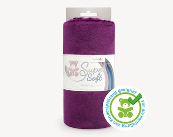 SuperSoft SHORTY (1.5 mm pile) – Ultra soft plush / cuddle fabric 100x75 cm (40x30″), plum, suitable for making toys