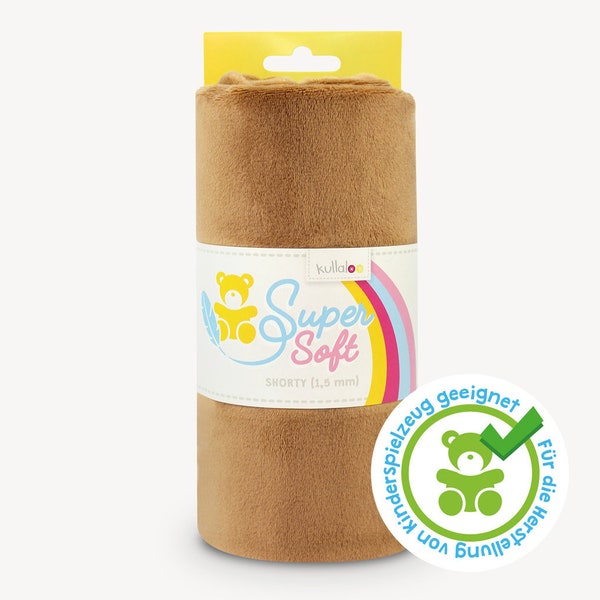 SuperSoft SHORTY (1,5 mm poil) – Minkee / tissu peluche microfibre 100x75 cm, ultra doux, couleur marron