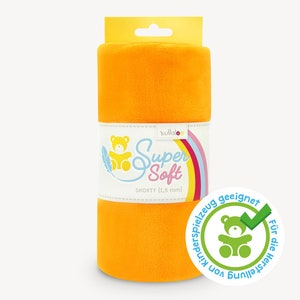 SuperSoft SHORTY 1.5 mm pile Ultra soft plush / cuddle fabric 100x75 cm 40x30, orange, suitable for making toys image 1