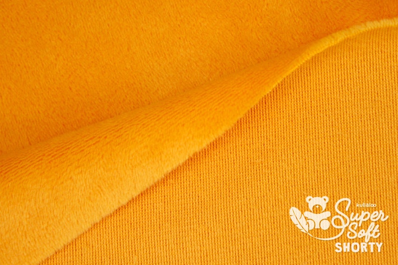 SuperSoft SHORTY 1.5 mm pile Ultra soft plush / cuddle fabric 100x75 cm 40x30, orange, suitable for making toys image 3