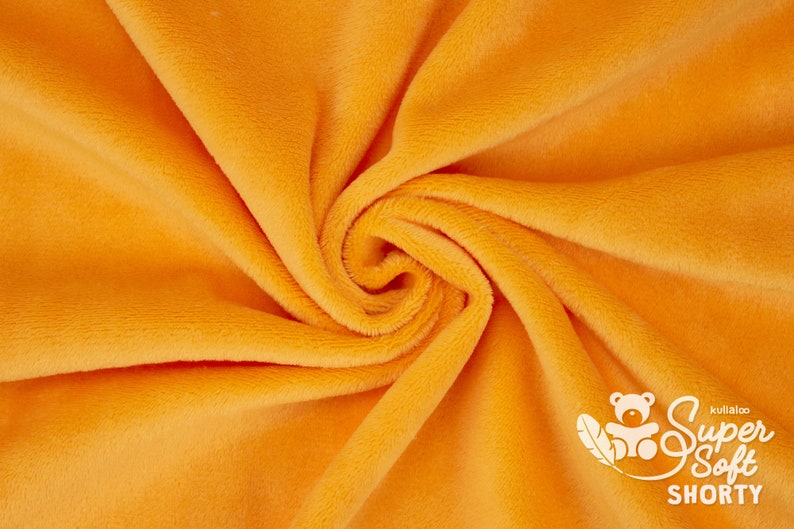 SuperSoft SHORTY 1.5 mm pile Ultra soft plush / cuddle fabric 100x75 cm 40x30, orange, suitable for making toys image 2