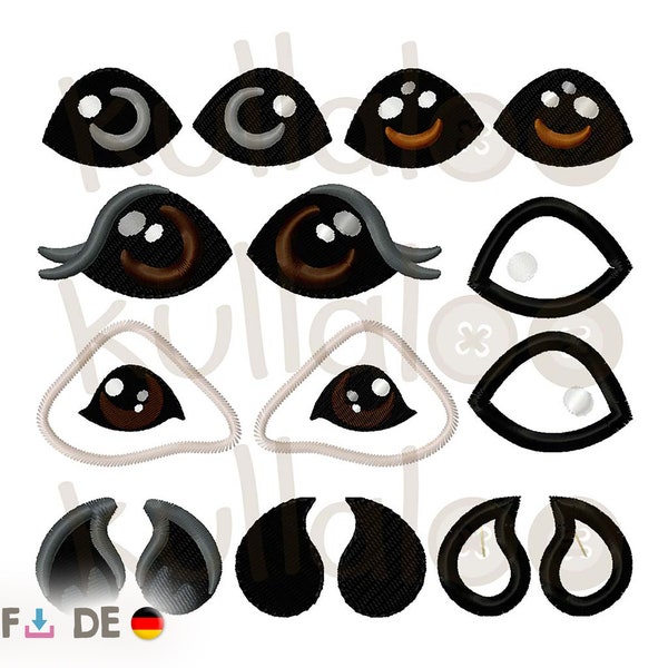 Embroidery files Hobby Horse "HOLLY": Eyes & Nostrils (instructions as PDF, German) | kullaloo