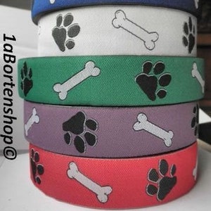 Ribbon paws and bones, dog border, 2.5 cm wide...