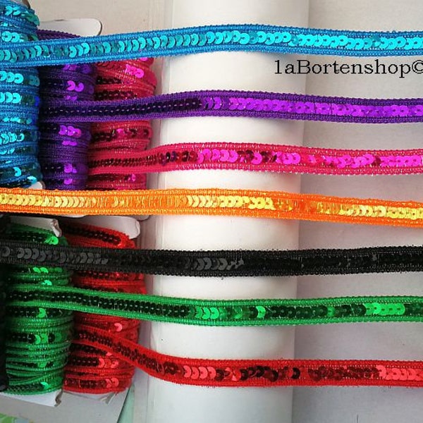 Sequin ribbon, many colors, carnival, fancy dress, dance dress, wide 12 mm